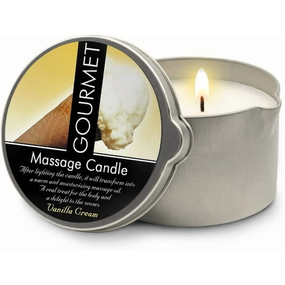 Adult The Gourmet Collection Vanilla Scented Massage Oil Candle - Vegan Moisturizing Body Oil - 6.76oz