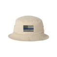 thumbnail image 1 of Adult Thin Blue Line USA Flag Embroidered Bucket Cap Dad Hat, 1 of 1