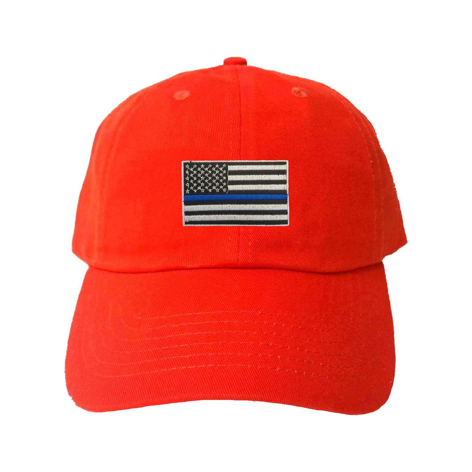 Flexfit Thin Red Line USA Flag Baseball Cap - Embroidered, Wool Blend, S/M & L/XL Sizes