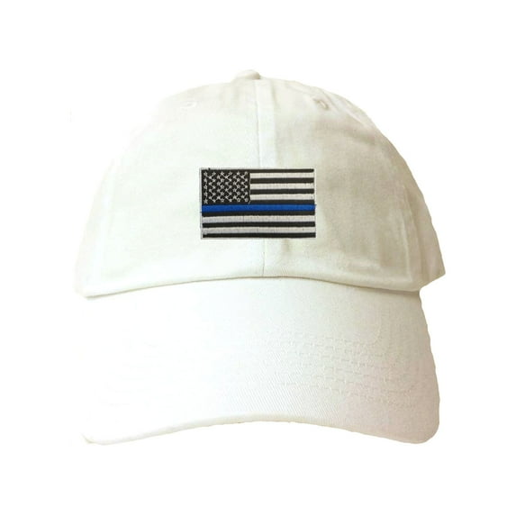 Adult Thin Blue Line USA Flag Embroidered Dad Hat