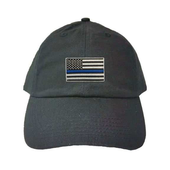 Adult Thin Blue Line USA Flag Embroidered Dad Hat