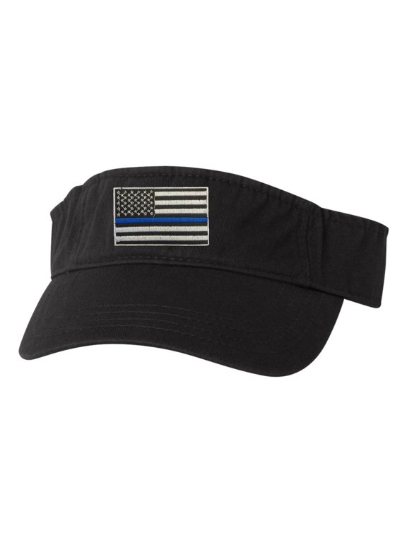 Adult Thin Blue Line USA Flag Embroidered Visor Dad Hat