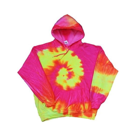 Adult Tie-Dye Hooded Pullover, Fluorescent - Medium - Case of 12