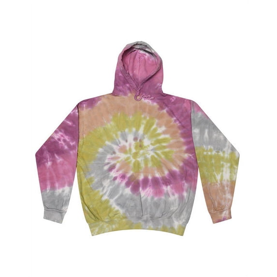 Adult Tie-Dyed Pullover Hooded Sweatshirt - DESERT ROSE - 3XL