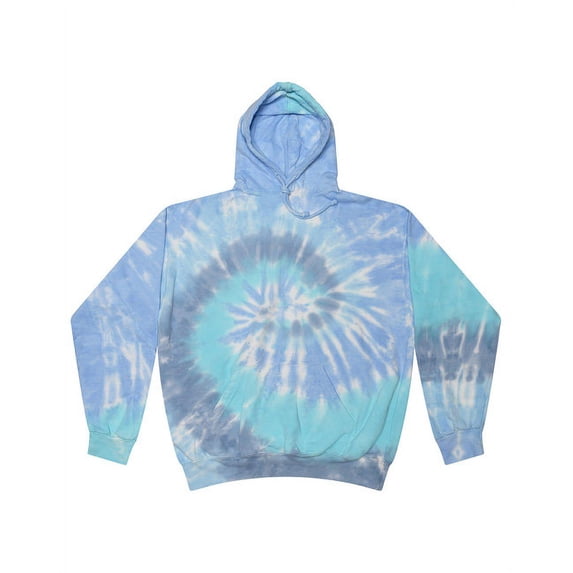 Adult Tie-Dyed Pullover Hooded Sweatshirt - LAGOON - 2XL