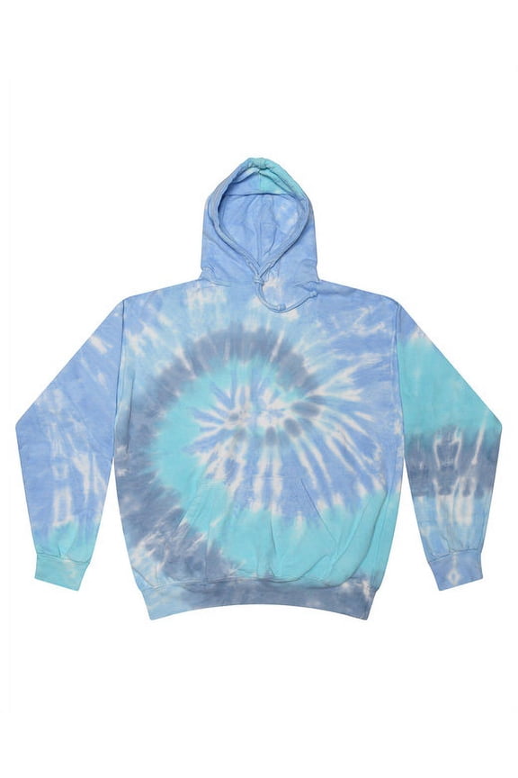 Adult Tie-Dyed Pullover Hooded Sweatshirt - LAGOON - 3XL