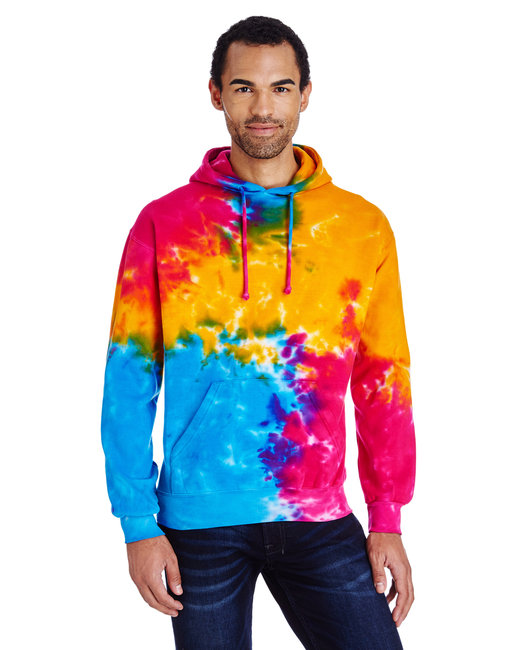 Adult Tie-Dyed Pullover Hooded Sweatshirt - MULTI RAINBOW - M - Walmart.com