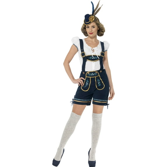 Traditional Deluxe Bavarian Costume Adult Blue Around The World Medium Female Fancy Dress Party Book Week Halloween