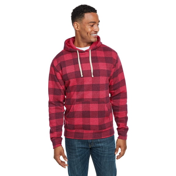 Adult Triblend Pullover Fleece Hooded Sweatshirt - RED TRBLN BUFLO - L