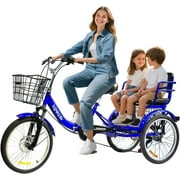 Adult Tricycle 7 Speed, 20 inch Folding Tricycle Three Wheel Bike for Women/Men/Seniors Bicycle, Wheel Bike for Shopping/Children load 450Ib（7Speed）