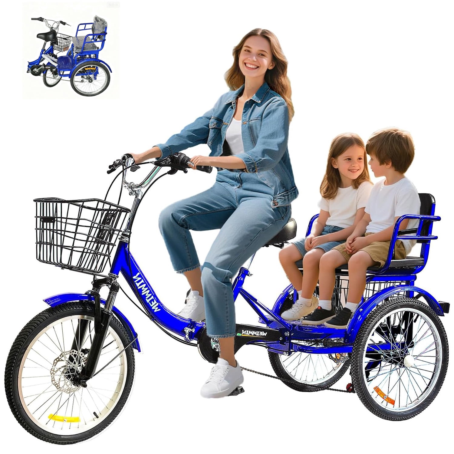 Adult Tricycle 1 Speed, 20 inch Folding Tricycle Three Wheel Bike for Women/Men/Seniors Bicycle, Wheel Bike for Shopping/Children load 450Ib（1Speed）