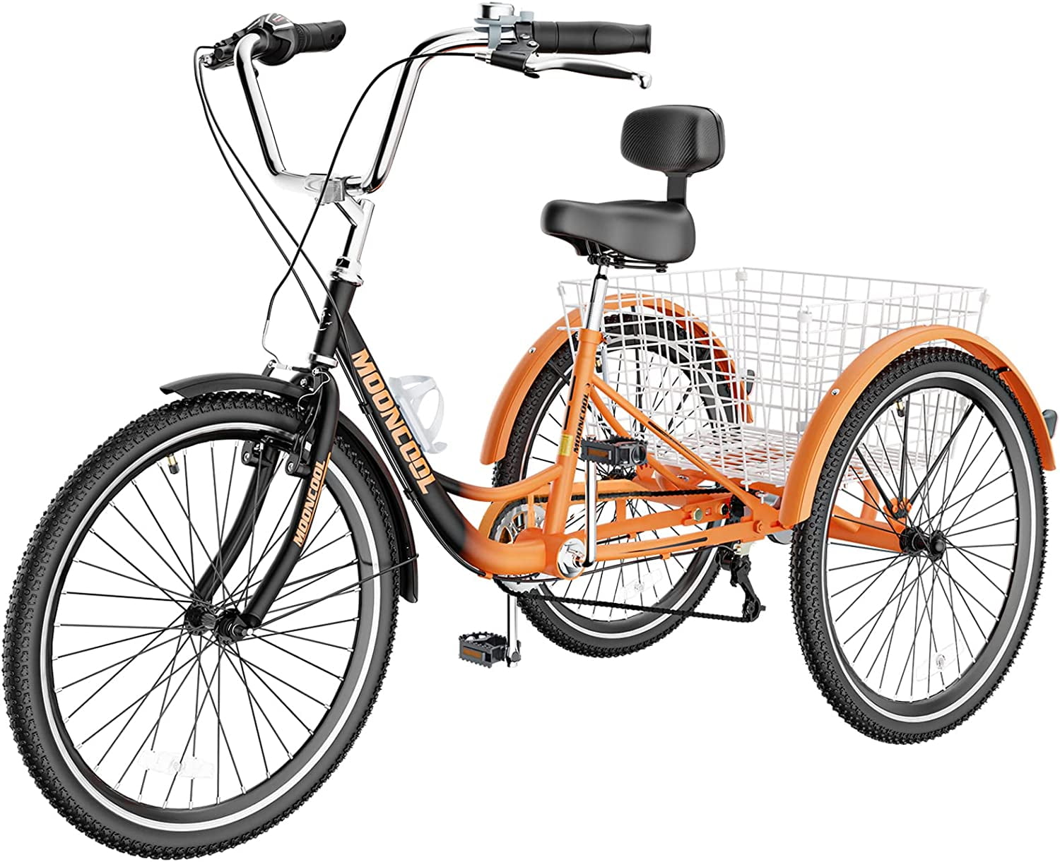 Adult Tricycles, 7 Speed Adult Trikes 24/26 inch 3 Wheel Bikes, Cruise Bike  with Basket for Seniors, Women, Men for Recreation, Shopping, Exercise
