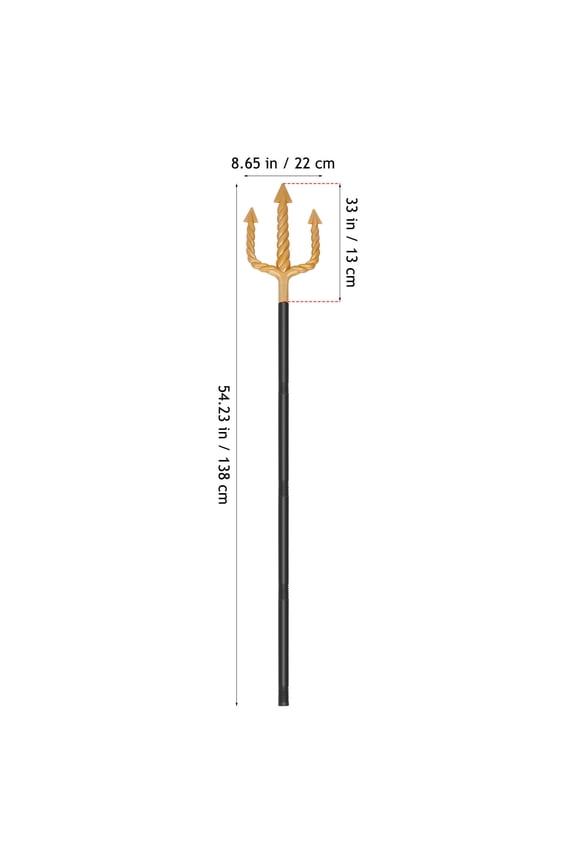 Black Plastic Trident - Adult King Costume Accessory for , Cosplay, Masquerade, Party Decoration Prop
