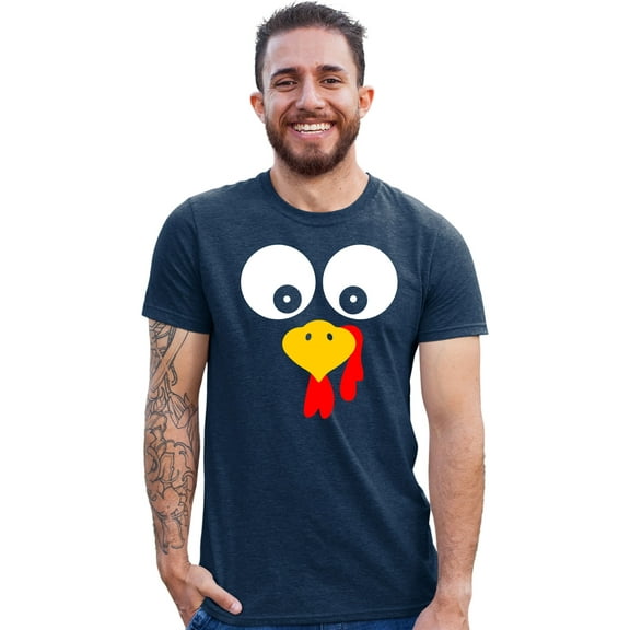Adult Turkey Face Funny Thanksgiving Costume Deluxe Soft T-Shirt