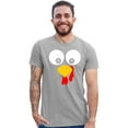 thumbnail image 1 of Adult Turkey Face Funny Thanksgiving Costume Deluxe Soft T-Shirt, 1 of 1