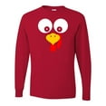 thumbnail image 1 of Adult Turkey Face Funny Thanksgiving Costume Long Sleeve T-Shirt, 1 of 1