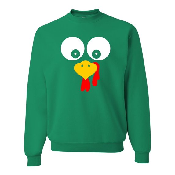 Adult Turkey Face Funny Thanksgiving Costume Sweatshirt Crewneck
