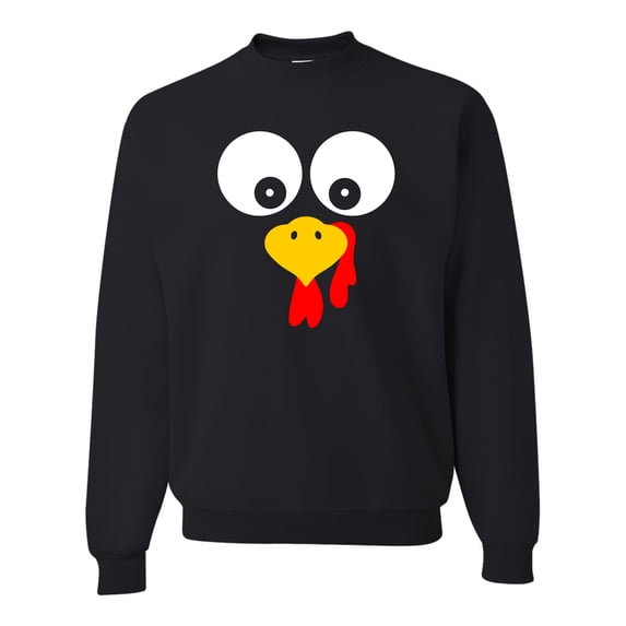Adult Turkey Face Funny Thanksgiving Costume Sweatshirt Crewneck