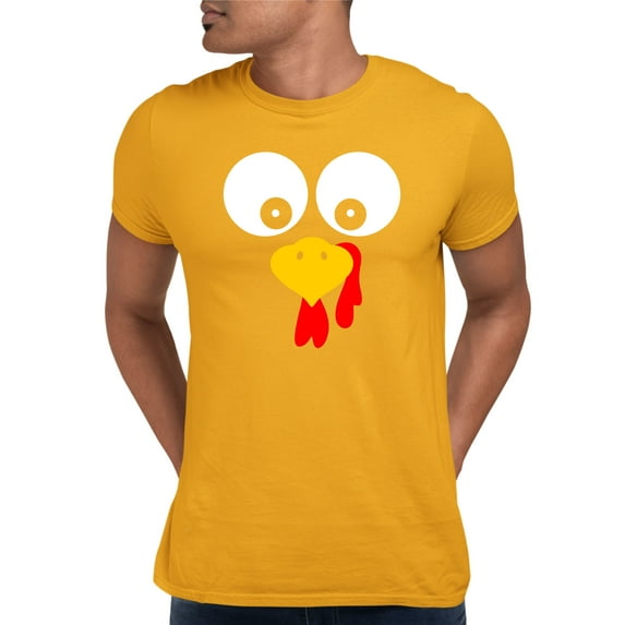 Adult Turkey Face Funny Thanksgiving Costume T-Shirt