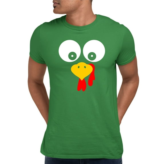 Adult Turkey Face Funny Thanksgiving Costume T-Shirt