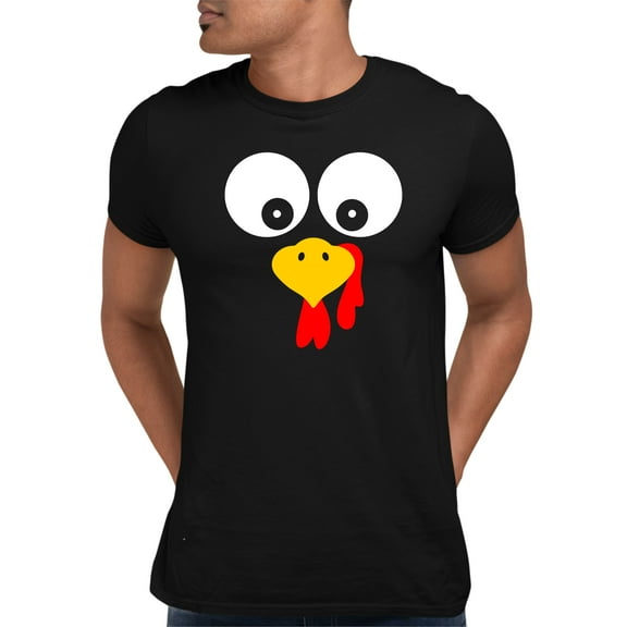 Adult Turkey Face Funny Thanksgiving Costume T-Shirt