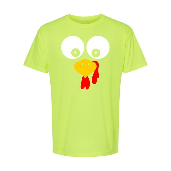 Adult Turkey Face Funny Thanksgiving Costume T-Shirt