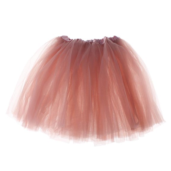 Adult Tutu Skirt, Classic Elastic 3 Layer Tulle Tutu for Women and Teens - Dusty Rose