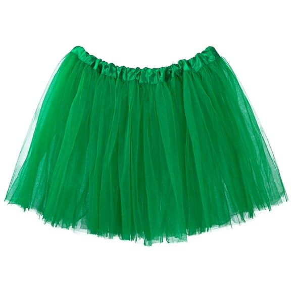 Adult Tutu Skirt, Classic Elastic 3 Layer Tulle Tutu for Women and Teens - Emerald