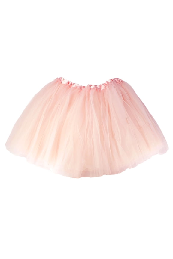 Adult Tutu Skirt, Classic Elastic 3 Layer Tulle Tutu for Women and Teens - Pink Blush