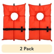 (2 pack) Ozark Trail Unisex Adult Type II PFD Life Jacket with Adjustable Belt in International Orange