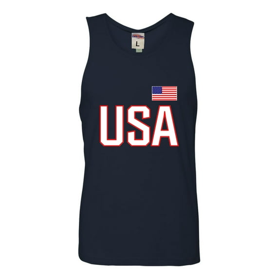 Adult USA National Pride Sleeveless Tank Top Cotton T-Shirt