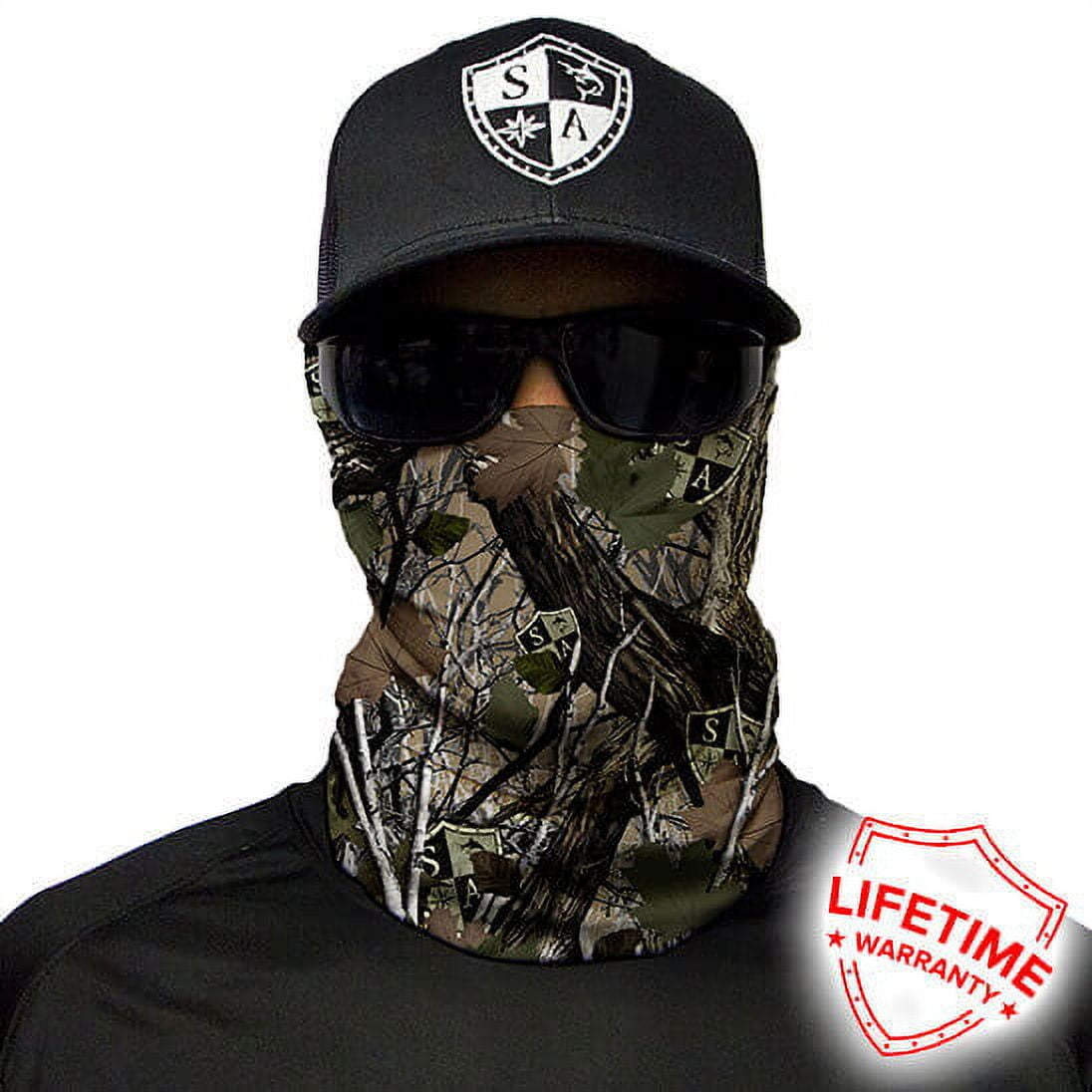 Adult UV Face Shield, Neck Gaiter, Balaclava, Face Mask - Forest Camo 