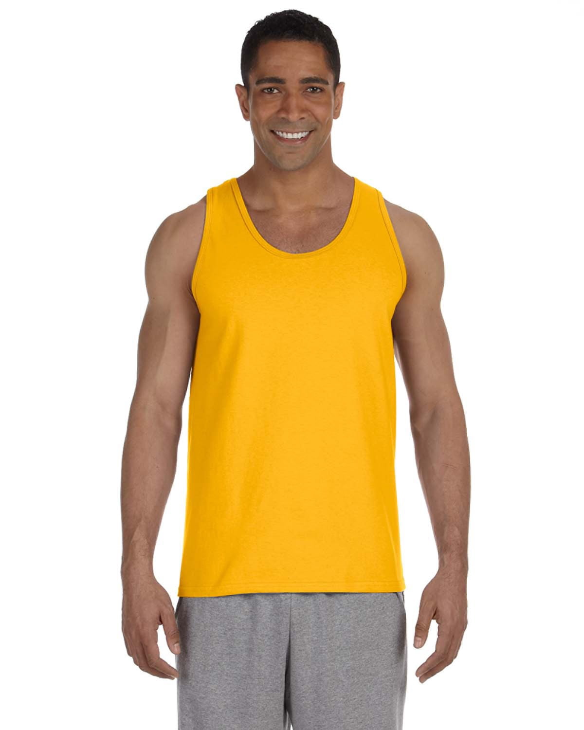 GILDAN Men's Long Sleeve T-Shirt – 6.1 Oz Heavyweight Cotton Tee In Sand Color (Size Large)