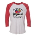 thumbnail image 1 of Adult Unisex Autism Awareness It's Okay To Be Different 3/4 Sleeve Raglan-Red/White-medium, 1 of 4