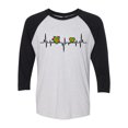 thumbnail image 1 of Adult Unisex Autism Awareness Puzzle Piece Heartbeat 3/4 Sleeve Raglan-Black/White-small, 1 of 4