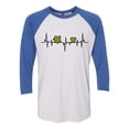 thumbnail image 1 of Adult Unisex Autism Awareness Puzzle Piece Heartbeat 3/4 Sleeve Raglan-Royal/White-xl, 1 of 4