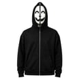 thumbnail image 1 of Adult Unisex Full Zip Horror Mask Hoodie Halloween Scary Character Novelty Sweatshirt Fancy Dress Party Cosplay Costume, 1 of 2