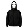thumbnail image 1 of Adult Unisex Full Zip Horror Mask Hoodie Halloween Scary Character Novelty Sweatshirt Fancy Dress Party Cosplay Costume, 1 of 2