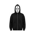 thumbnail image 1 of Adult Unisex Full Zip Horror Mask Hoodie Halloween Scary Character Novelty Sweatshirt Fancy Dress Party Cosplay Costume, 1 of 8