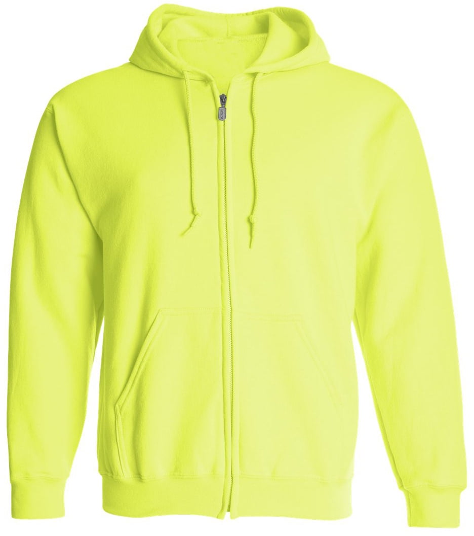 Adult Unisex High Visibility Neon Full Zip Hoodie Sweatshirt Safety Green 5XL Walmart