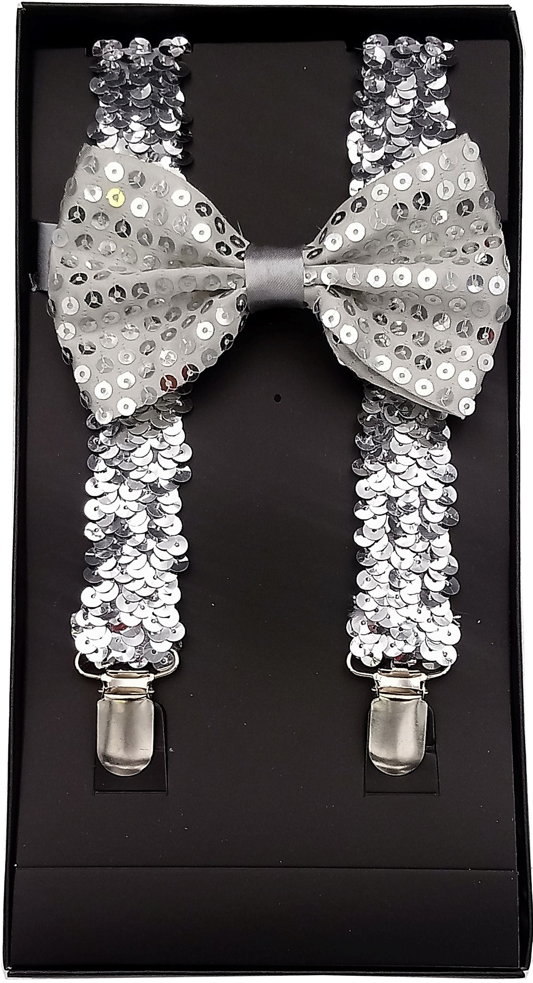 Sequin Bow Tie Adult Silver Sequin Bow Tie Adult Silver