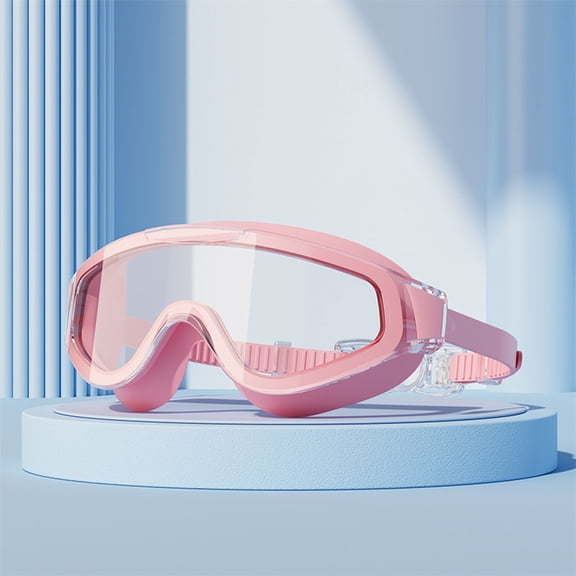 Adult Unisex Silicone PC Large Frame Swimming Goggles, Gradient Electroplated HD Anti-Fog Waterproof Swim Glasses for Swim Goggles for Competition & Training