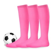 Adult Unisex Soccer Team Sports Cushion Acrylic Socks 3 Pair 9-11 Women Hot Pink