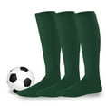 thumbnail image 1 of Adult Unisex Sock Size 10-13 Soccer Team Sports Cushion Knee High Socks 3 Pair Green, 1 of 2