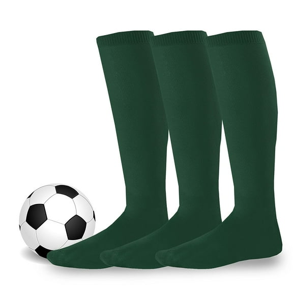 Adult Unisex Sock Size 10-13 Soccer Team Sports Cushion Knee High Socks 3 Pair Green