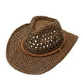 Adult Unisex Summer Fashion Sunscreen Straw Cap Beach Casual Cowboy Hat