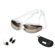 Adult Unisex Swim Goggles with UV Protection - Anti-Fog, Mirror Coated Lenses, Leak-Free Design, Including Protective Case TIKA