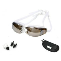 Adult Unisex Swim Goggles with UV Protection - Anti-Fog, Mirror Coated Lenses, Leak-Free Design, Including Protective Case TIKA