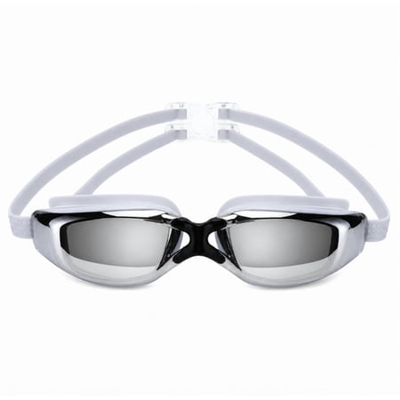 Adult Unisex Swim Goggles, Mirror Coated Swimming Goggles with Adjustable Strap for Pool and Training, TIKA