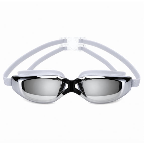 Adult Unisex Swim Goggles, Mirror Coated Swimming Goggles with Adjustable Strap for Pool and Training, TIKA